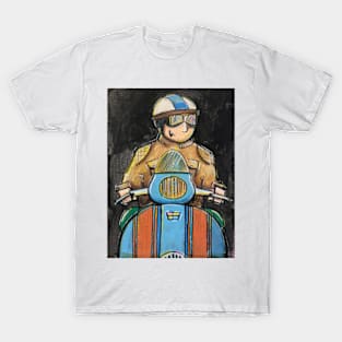 Retro Scooter, Classic Scooter, Scooterist, Scootering, Scooter Rider, Mod Art T-Shirt